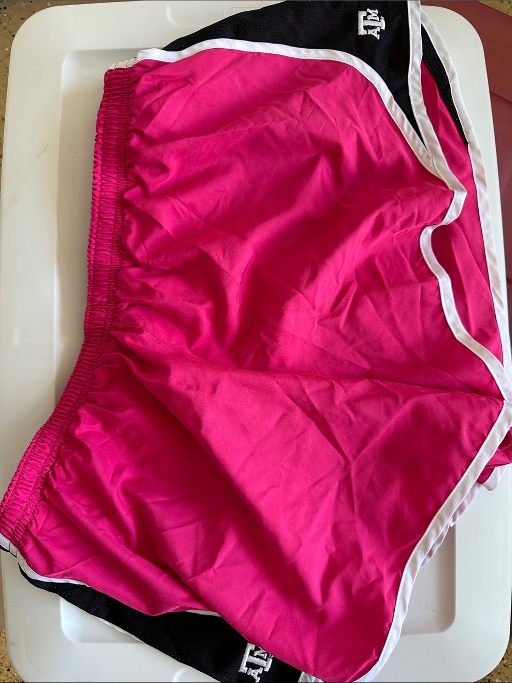 Texas A&M Athletic Running Shorts - Hot Pink with Black Trim